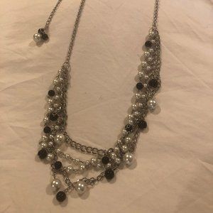 Multi-strand silver-toned necklace